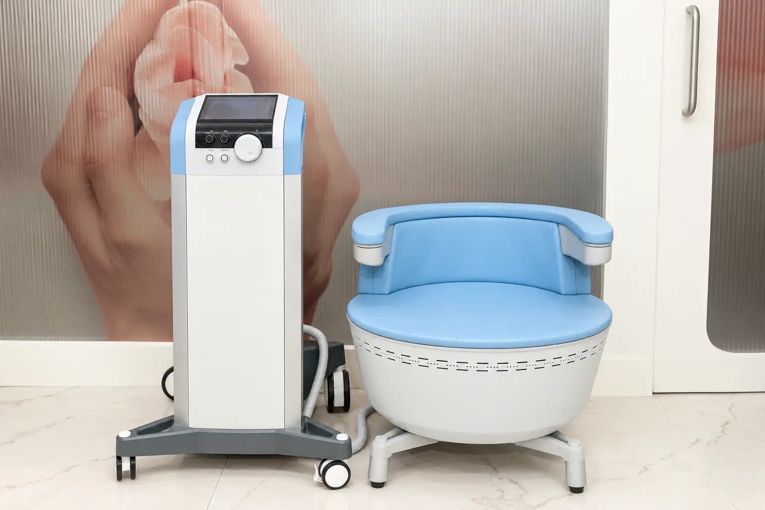 Emsella chair and control unit at Khushi Fertility & IVF Centre, JP Nagar, Bengaluru